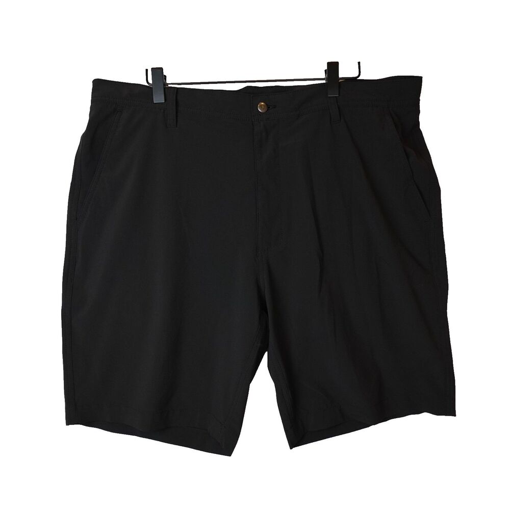 FJ FootJoy Shorts Mens 38 Black Flat Front Pocket Performance Golf